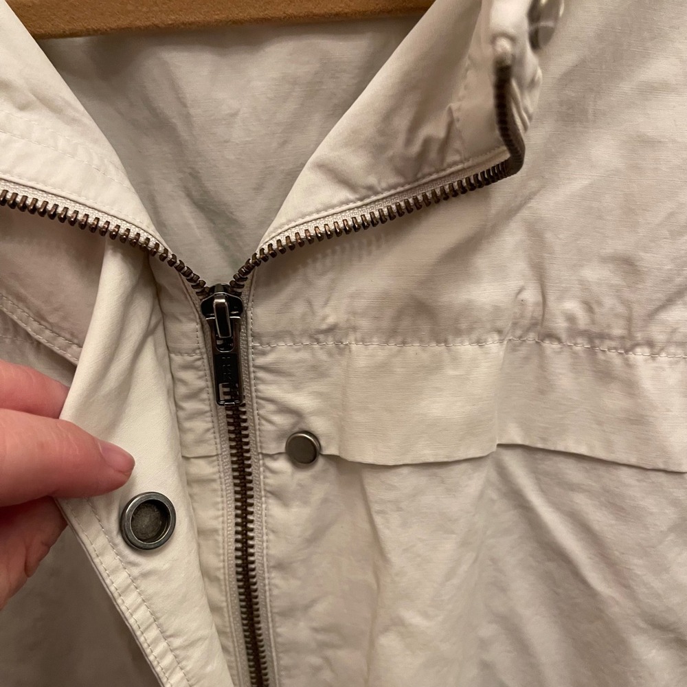 Eileen Fisher‎ Hooded Organic Cotton Parka Jacket Ivory Off-White Small Anorak - Picture 4 of 9